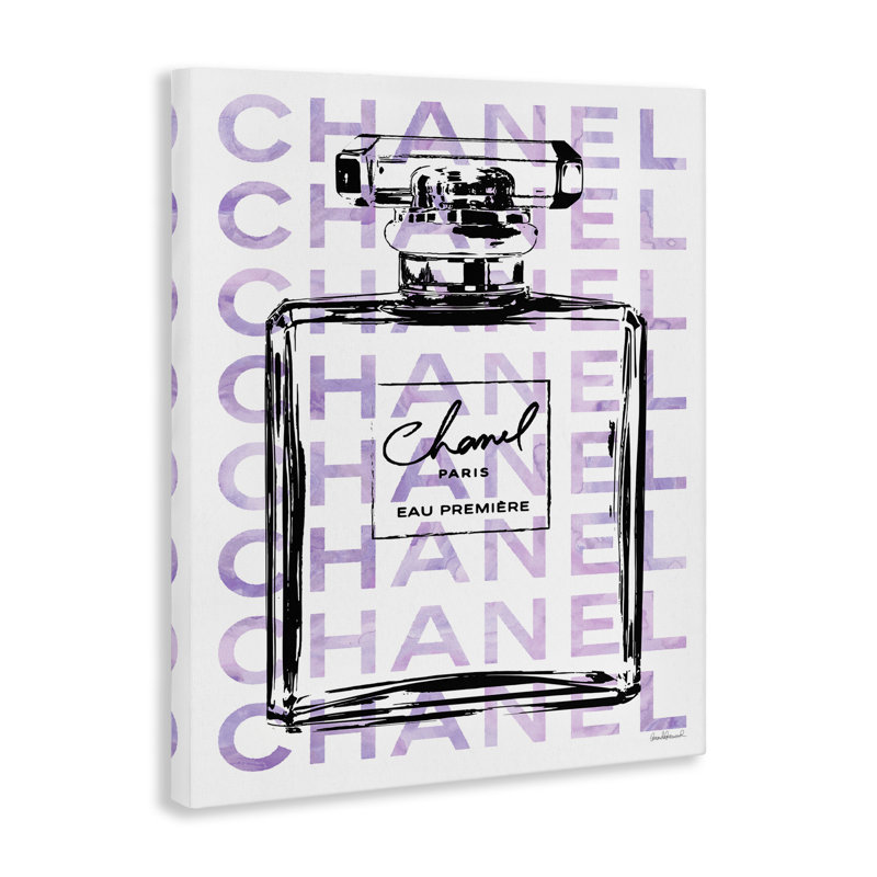Glam Black Purple Perfume Bottle Designer Cosmetic, 20" H x 16" W
