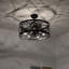Ventilateur de plafond illuminé 3 pales 3 lumières Halit