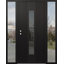 Porte d'entrée pré-suspendue en acier noir avec panneau latéral Diamond A.-115811899-115811919-115811916