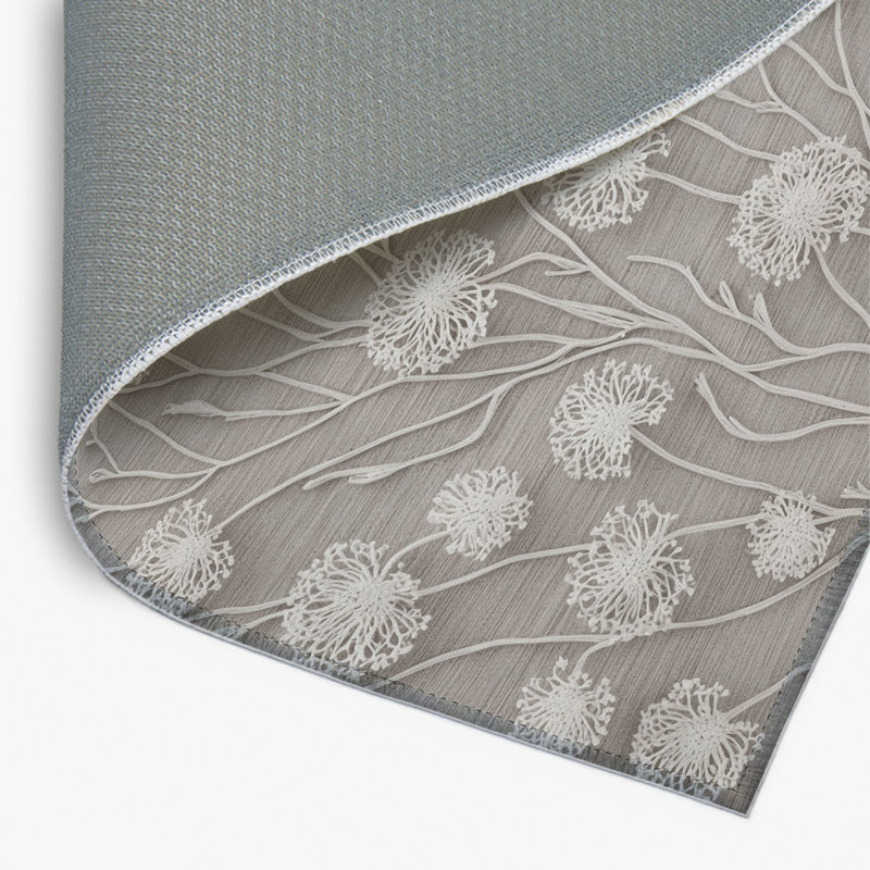 Tapis d'intérieur et d'extérieur gris Botanical, Rectangle 4pi x 6 pi