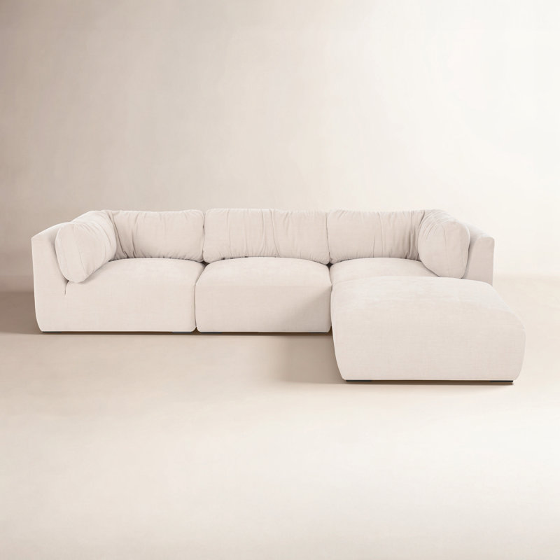 Matina Lounge Modular Sectional Taupe, Beige Polyester
