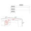 Bureau blanc en L avec 1 porte et 5 tablettes