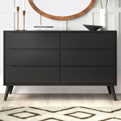 Commode double en bois massif à 6 tiroirs Stalter
