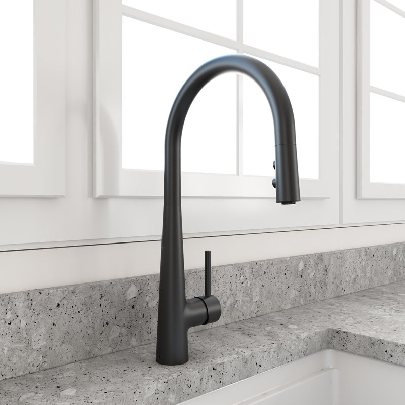 Robinet de cuisine rétractable Lugan 2.0, Noir mat