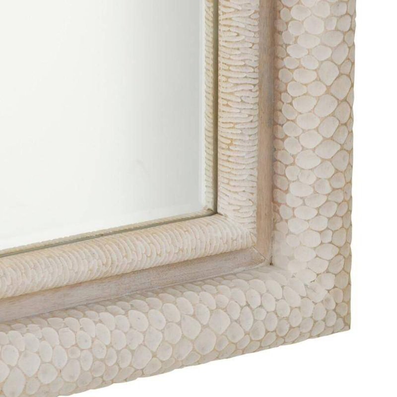 Indo Rectangle Solid Wood Beveled Mirror