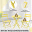 3-Piece Folding Patio Bistro Set with Steel Frame & Round Table | Weather-Resistant Space-Saving Furniture for Balcony, Garden & Deck – 2 Chairs Included-136061679