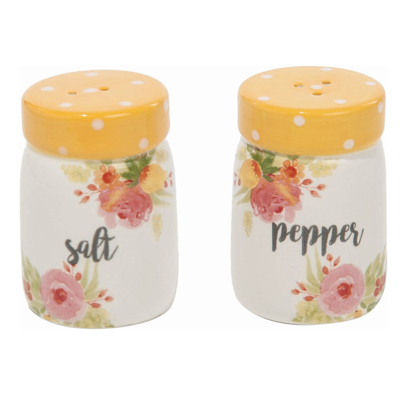 Ensemble de sel et poivre à motif floral août oliveraies Pegram
