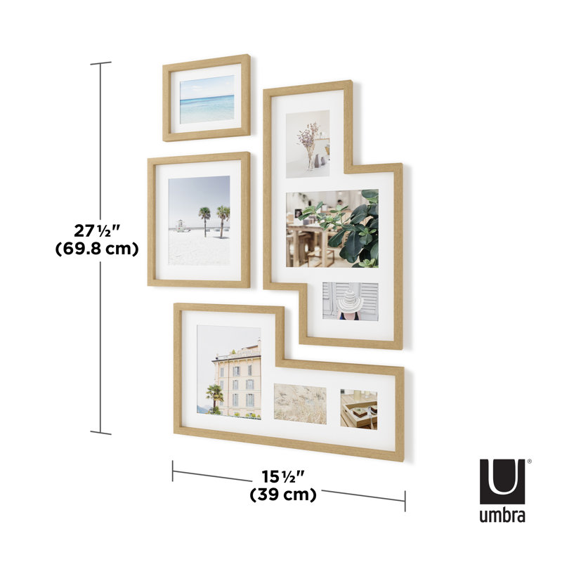 Picture Frame - Set of 4 with Mat, Beige