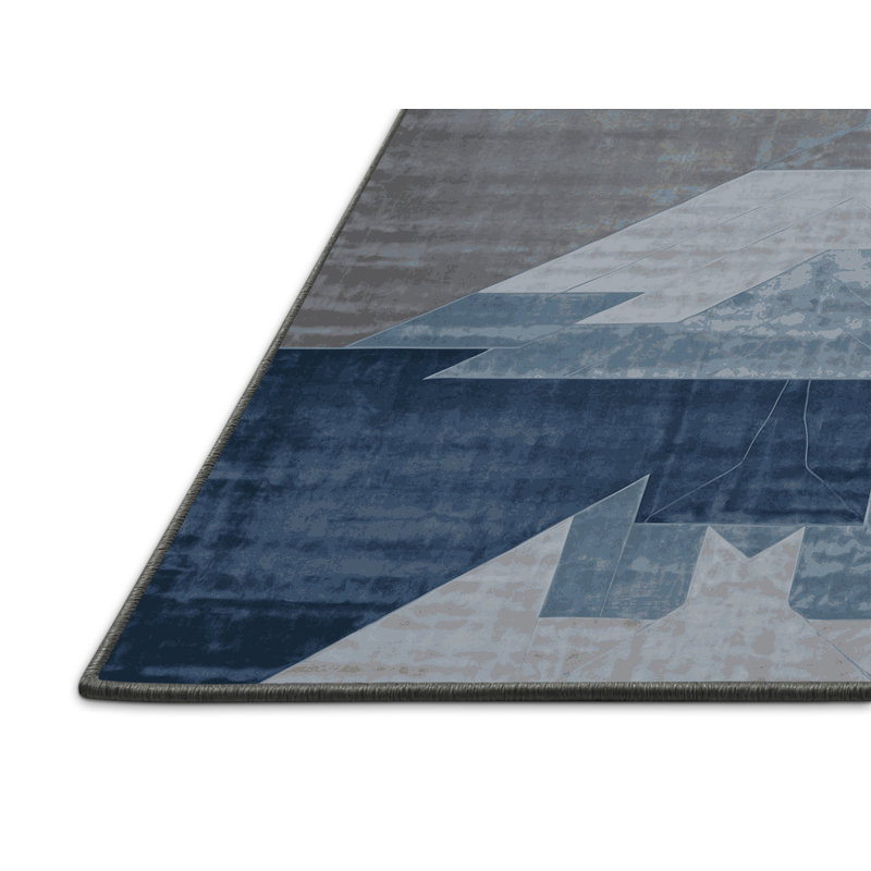 Tapis gris soyeux et moelleux, Rond 6 pi