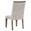 Chaise de salle à manger contemporaine de 2 places, finition brune, revêtement texturé gris, assise de 18,5 po de largeur, 2 chaises, assise en tissu, hauteur de 39 po, fabrication en bois