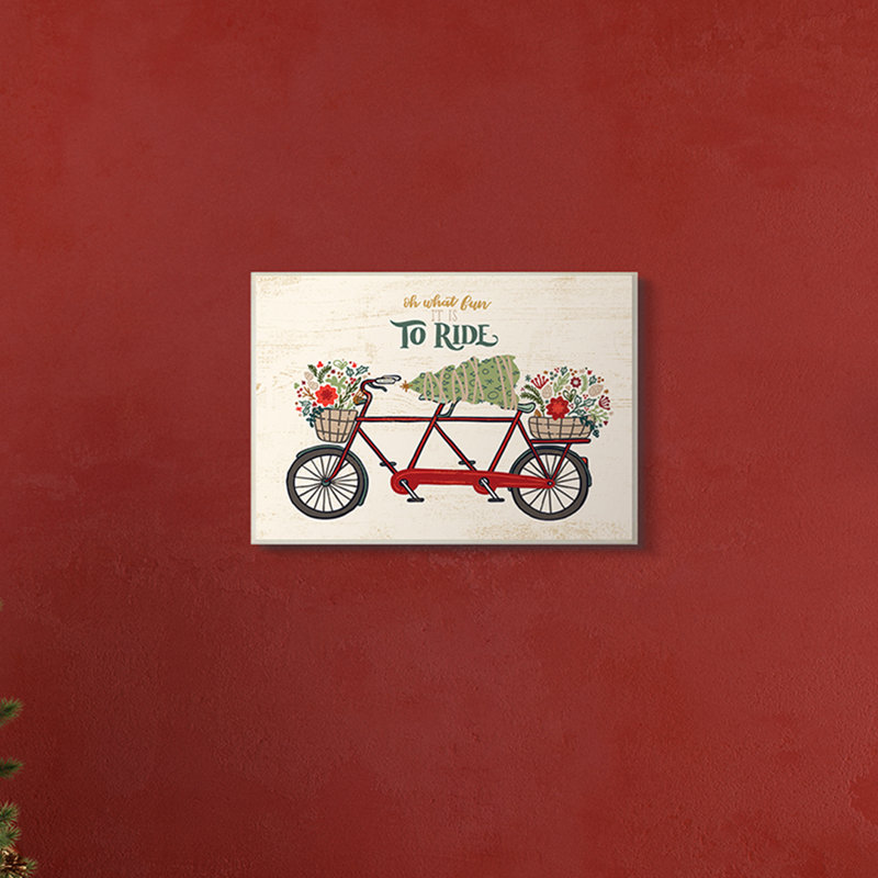 Vélo tandem «Oh What Fun Christmas Sentiments», Cadre gris, H 16 po x l 20 po