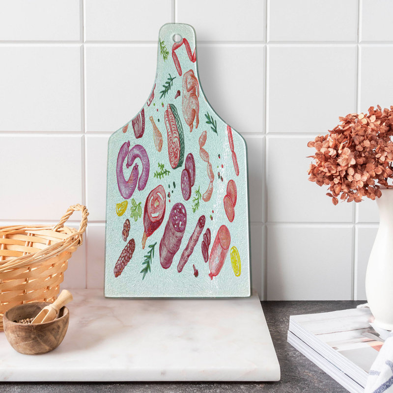 Multicolore planche à découper en verre trempé Ambesonne