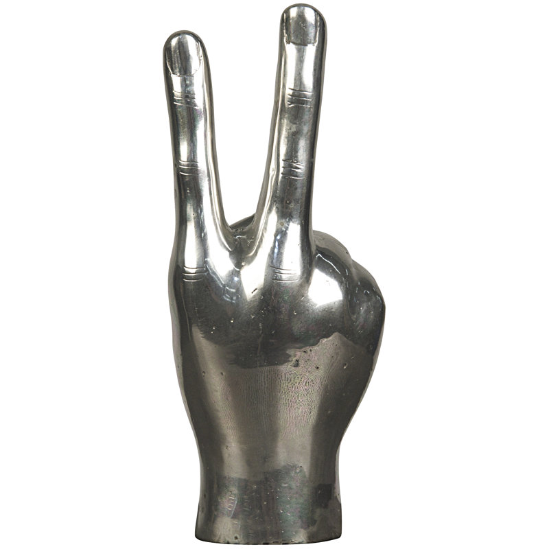 Lusk Peace Sign Sculpture, Silver