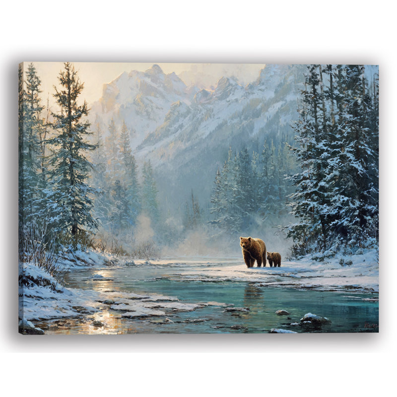 «Morning Walk by the River», art mural sur toile tendue, H 16 po x l 24 po