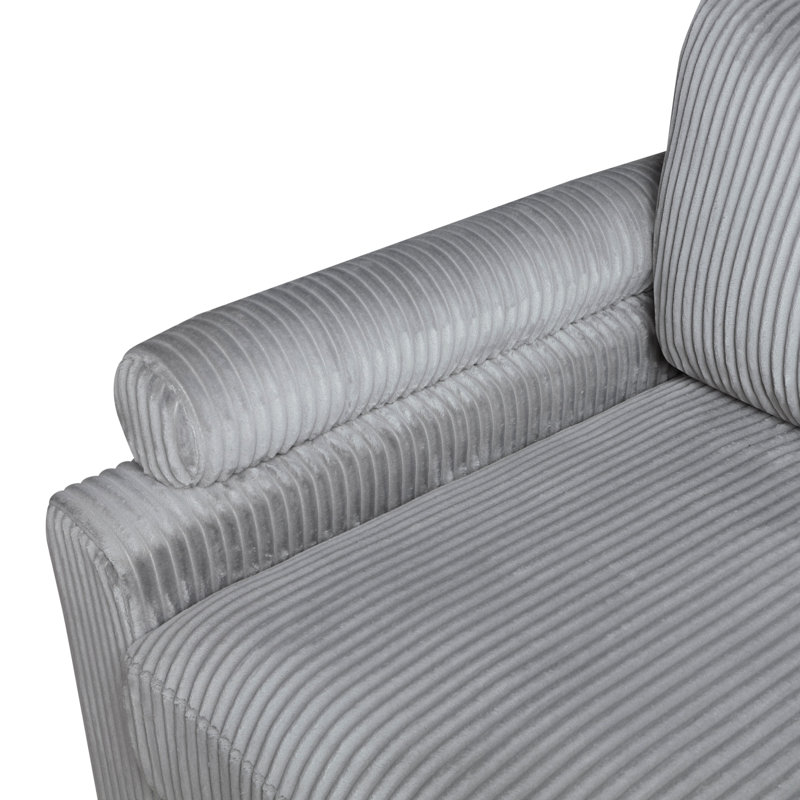 Fauteuil de salon en velours côtelé gris