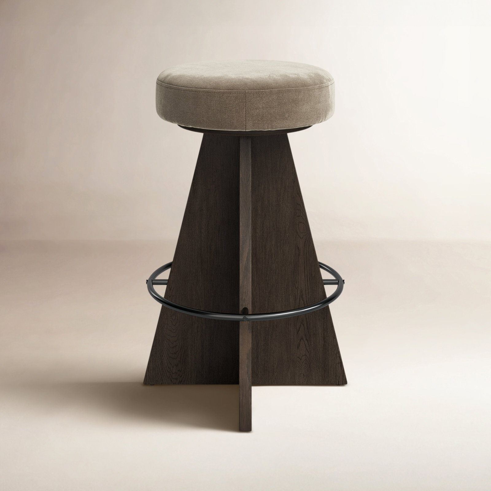 Avari Swivel Upholstered, Counter Stool (27.75" Seat Height), Brown, Gray