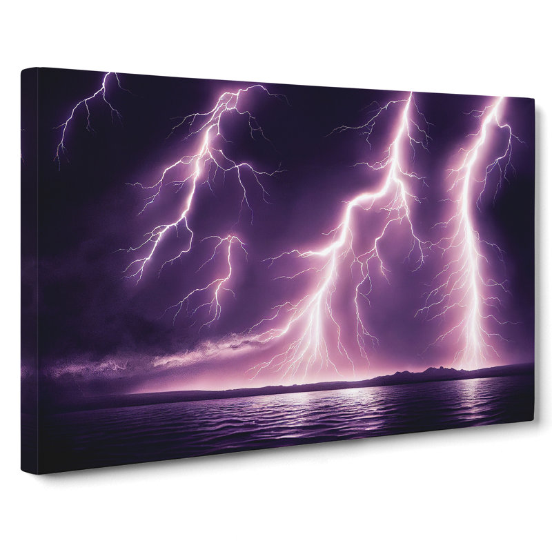 Dazzling Lightning Storm - Wrapped Canvas Print, 35cm H x 50cm W x 3cm D
