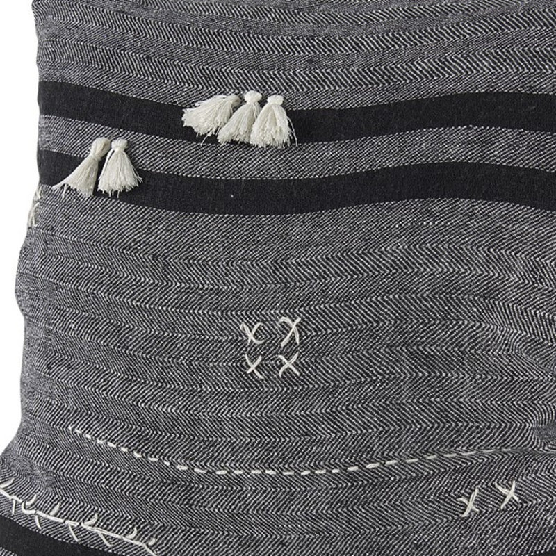 Housse de coussin décoratif gris foncé