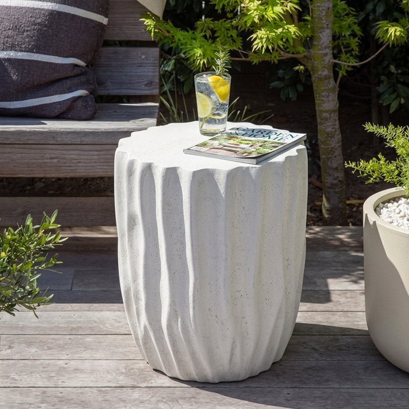 Table d'appoint Bruna, Blanc antique