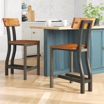 Ensemble de chaises de salle à manger en bois brun et bronze