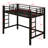 Metal Loft Bed With Ladder And Guardrails-1287963191