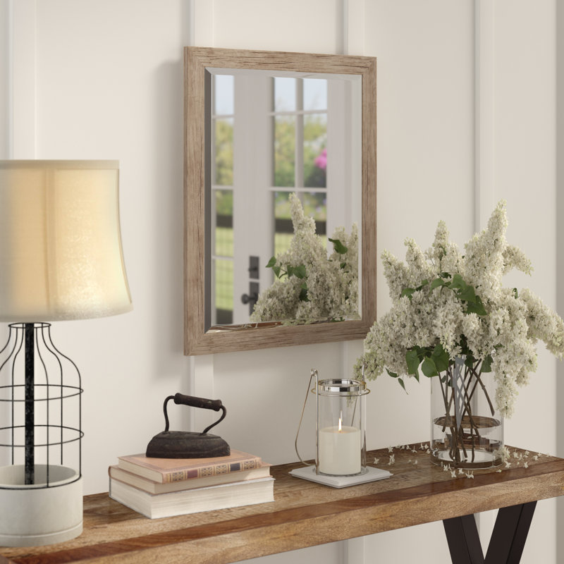 Brucie Flat Mirror, Rustic Brown, 39" x 27"