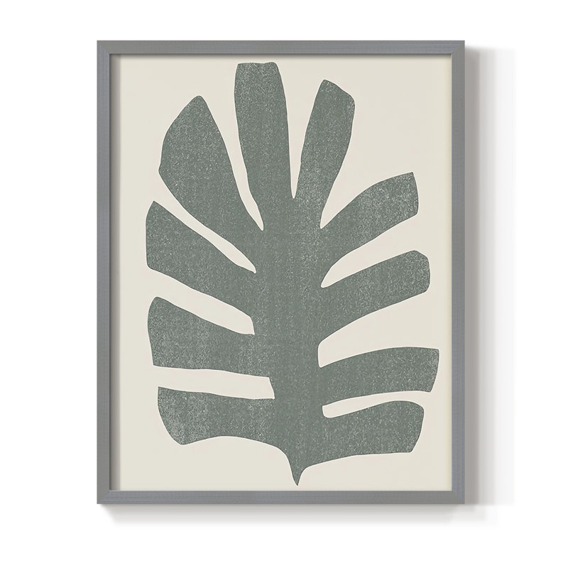 Palm Morph III, reproduction encadrée - bois massif, Gris, H 21 po x l 17 po