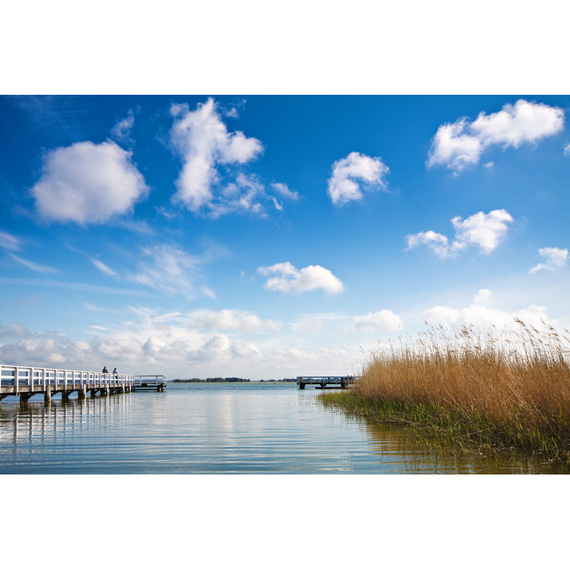 Cacho Clouds, Jetty and Reed 1 Piece Wrapped Canvas Wall Art, 20cm H x 30cm W x 3.8cm D