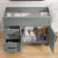 42 in. W x 21.5 in. D x 33.5 in. H Freestanding Bath Vanity Cabinet without Top Bathroom Base in Grey Unassembled-118136067