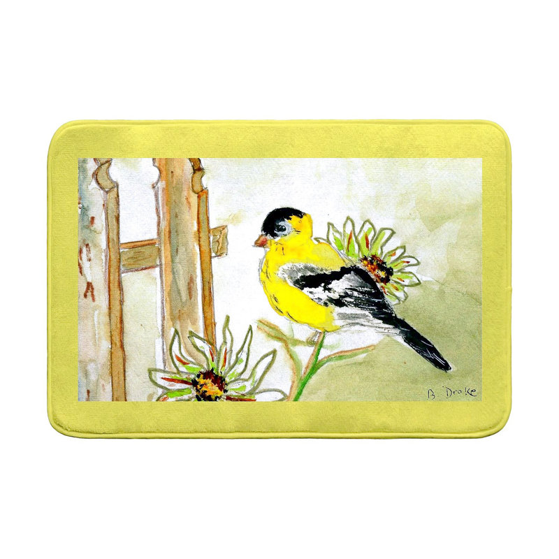 Betsy's Goldfinch Bath Mat, 36" L x 24" W