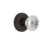 Clear Crystal Interior Mortise Door Knob with Classic Rosette