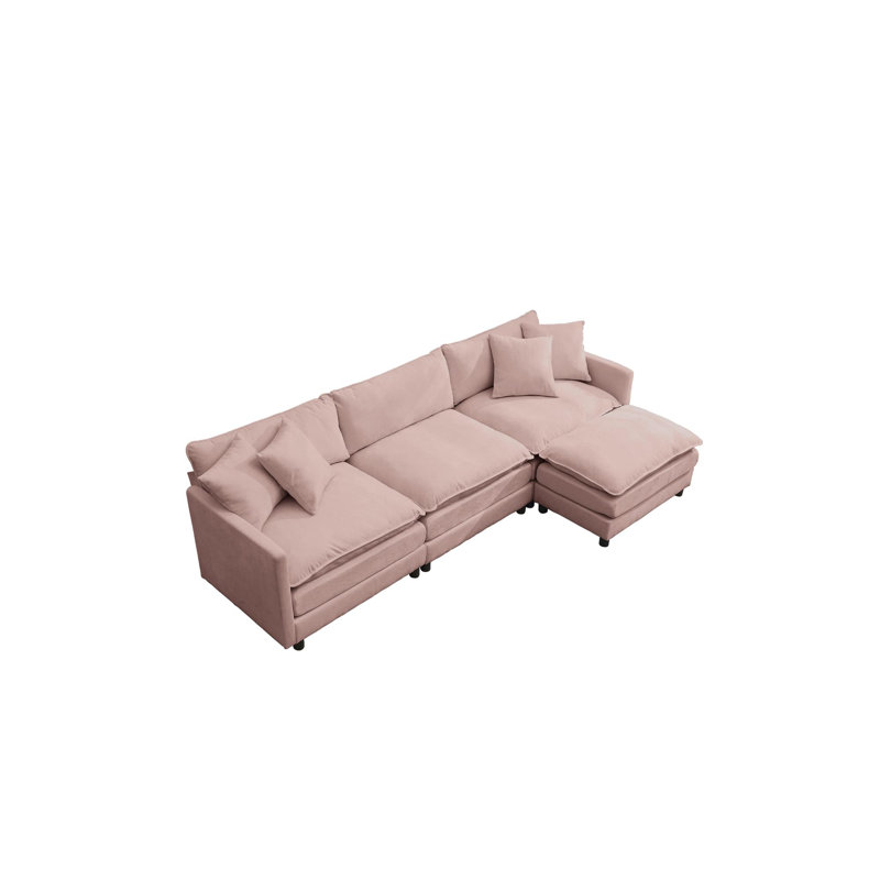 Canapé confortable en chenille, Rose
