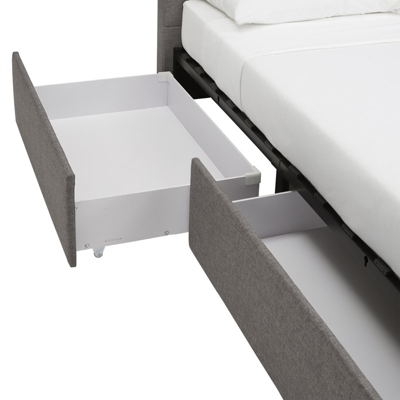 Cletus Upholstered Metal Platform Storage Bed, Full