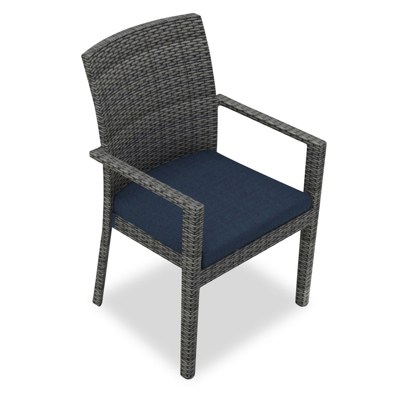 District Outdoor Dining Armchair, Spectrum Indigo Sunbrella®