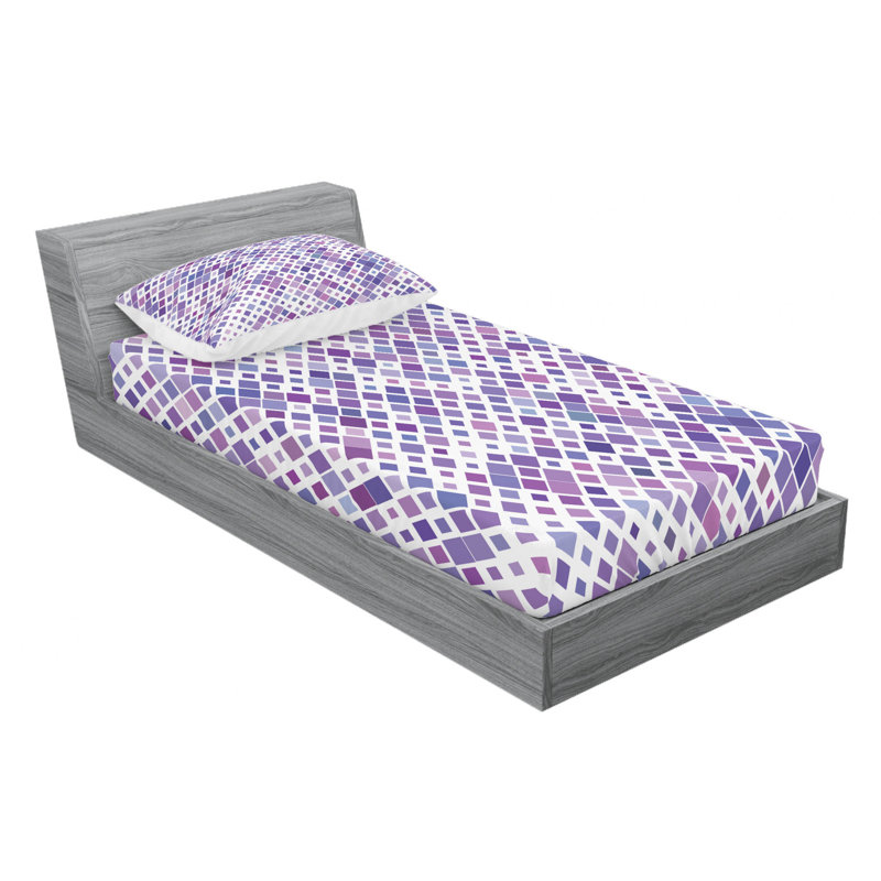 Microfiber Geometric Sheet Set, Twin XL Sheet Set with 1 Pillowcase