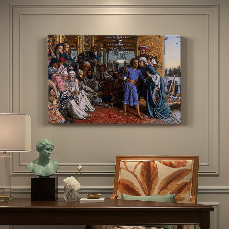 La trouvaille du Sauveur dans le temple - William Holman Hunt - Toile tendue avec châssis-1854-1860, 40x60