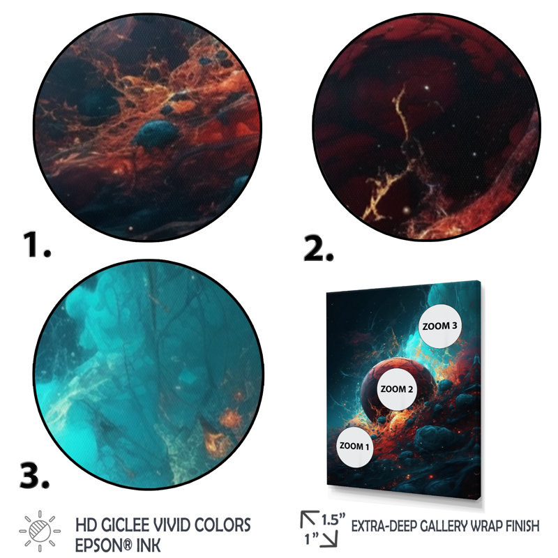 Imagine Space I - Space, reproduction d'art mural, H 20 po x l 12 po x P 1 po, Cadre flottant noir