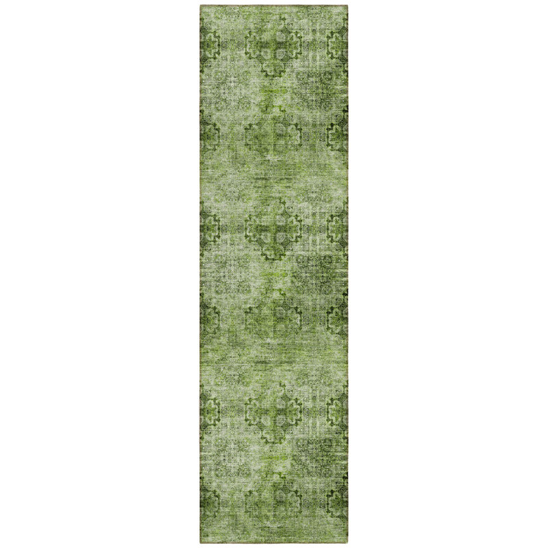 Tapis de couloir intérieur vert 8 po
