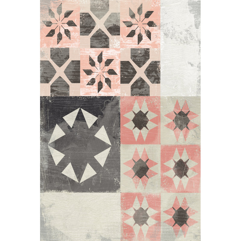 «Farmhouse Pattern I», peinture sur toile, H 12 po x l 8 po