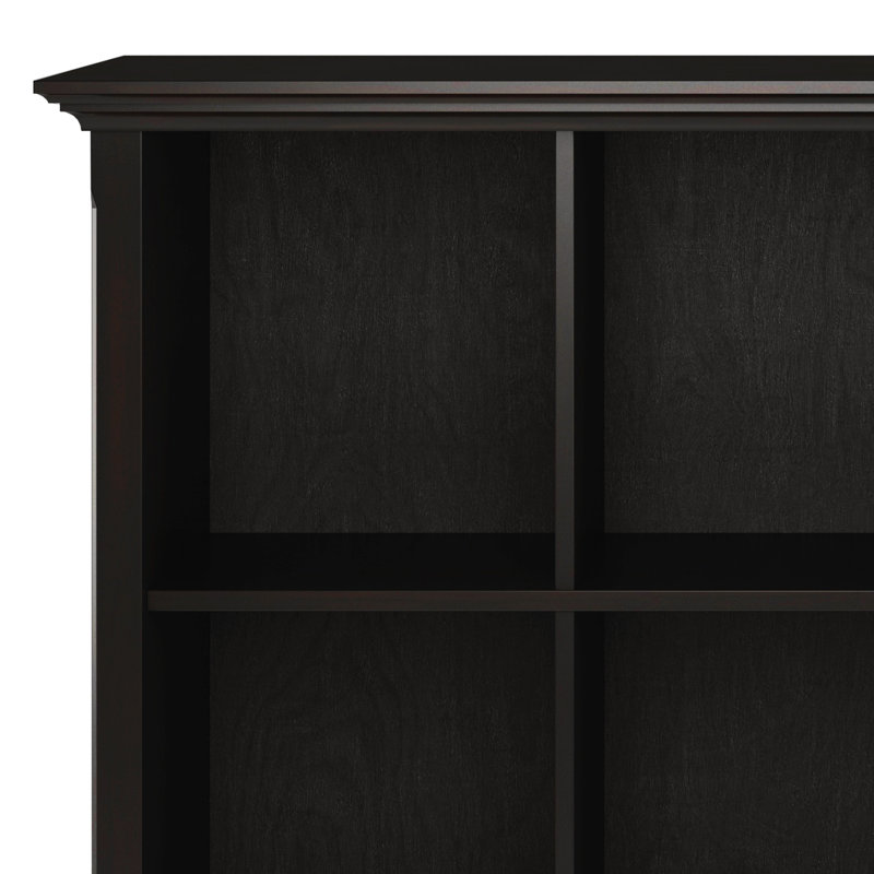 Hickory Brown 57" Solid Wood 12-Cube Storage Bookcase