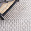Tapis gris / ivoire Stroudsburg tissé à la main-565396231