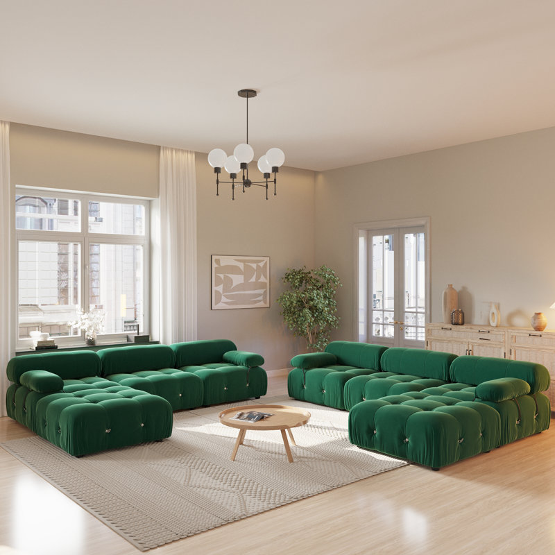 Ensemble de salon modulaire 2 pièces, Vert