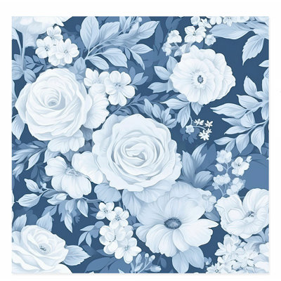 Floral Winter Blue Flowers IV Unframed Art Print