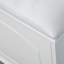 Banc de rangement blanc pour chaussures avec coussin en polyuréthane ignifuge