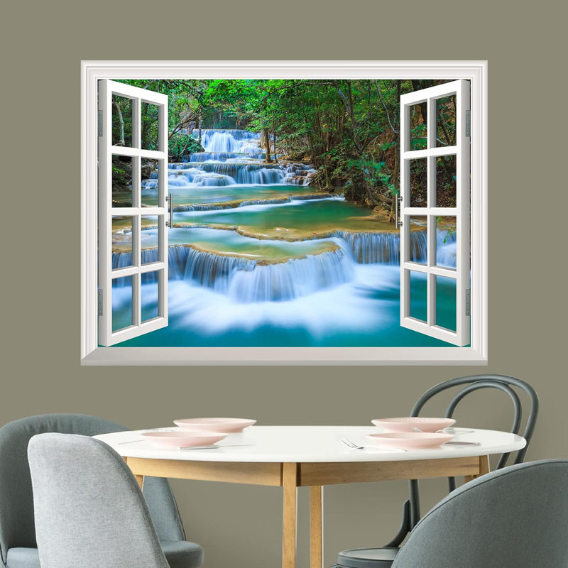 Papier peint paysage vert Peel & Stick