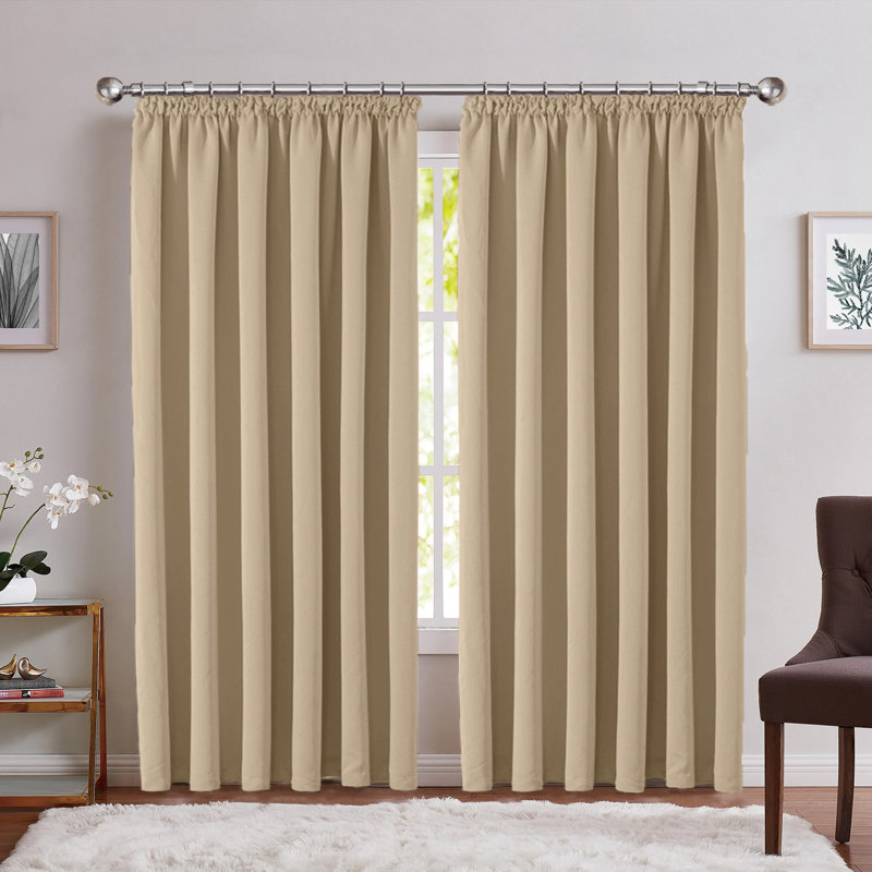 Suttyn Blackout Curtain, Cream, 168cm Width x 183cm Drop