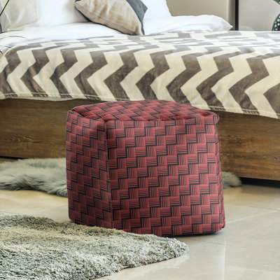 Repose-pieds cubique à rayures classic basketweave