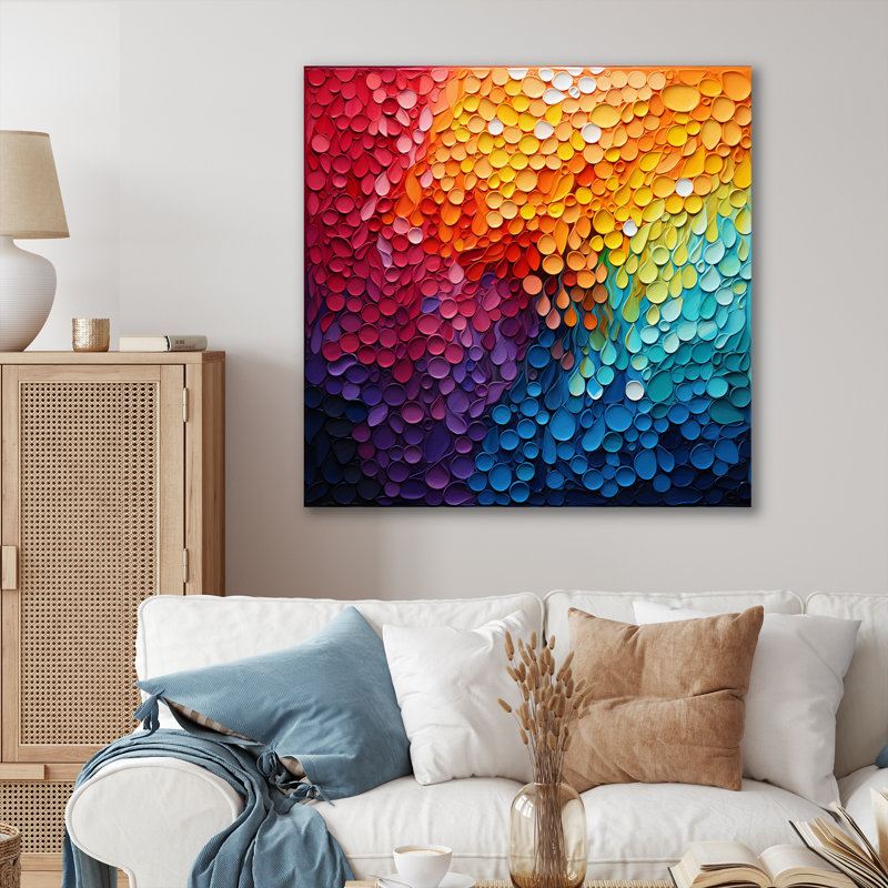 Hardedge Art Contrasting Cadence I - Décoration murale abstraite, H 36 po x l 36 po x P 1,5 po, Toile tendue