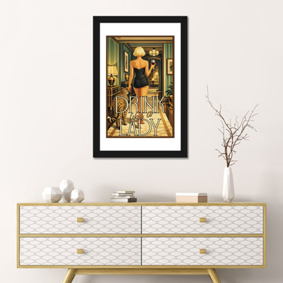 Boire comme une dame - Affiche murale - Papier d'art encadré