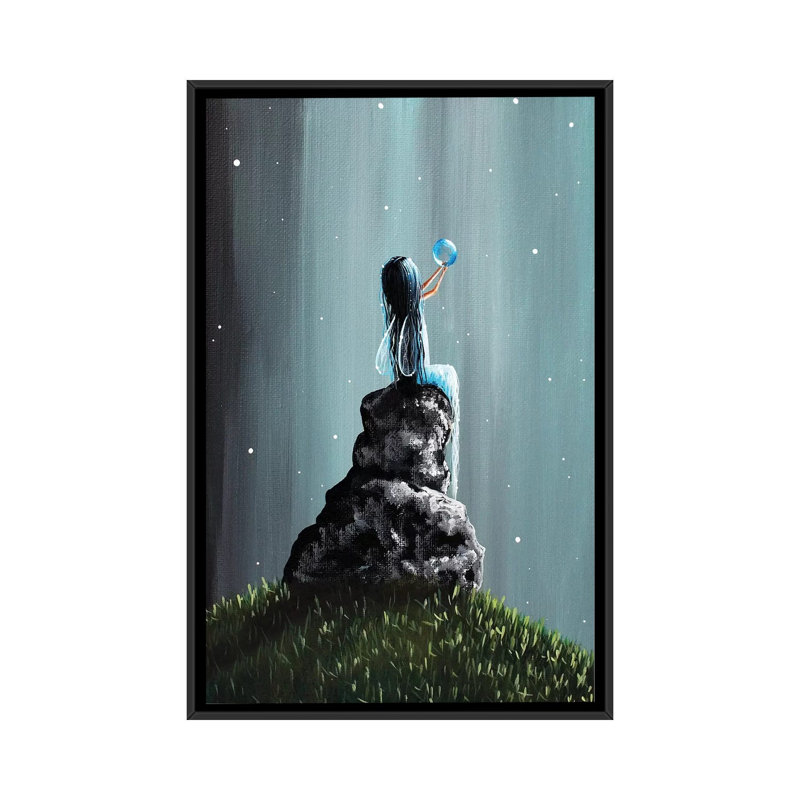 Twinkle Twinkle Little Dream by Moonlight Art Parlour - Print on Canvas, 66.04 cm H x 45.72 cm W, Black Framed